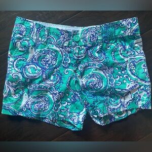Lilly Pulitzer Callahan Shorts blue green swirls size 2